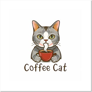 Beautiful coffee cat Posters and Art